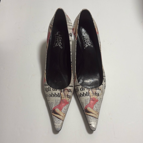 Vintage Carlos Santana Newspaper Pumps - Picture 1 of 6